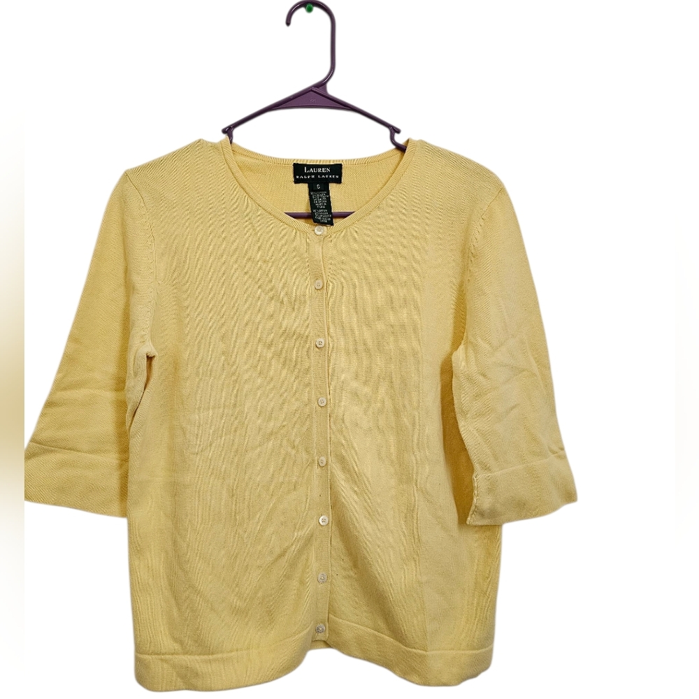 Lauren Ralph Lauren Yellow Cardigan